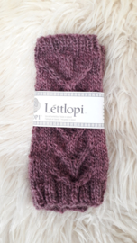 AW01- Gebreide wollen armwarmers - Oudroze