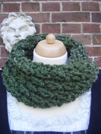 KS01 - Kolsjaal / Cowl in Outlander stijl - groen gemeleerd