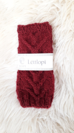 AW01- Gebreide wollen armwarmers - Framboosrood