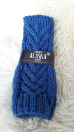 AW01- Gebreide wollen armwarmers - Jeansblauw