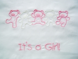 Wieglakentje "It's a Girl"