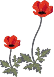 Gastendoekje, Handdoek of Baddoek met Klaproos (Poppy)