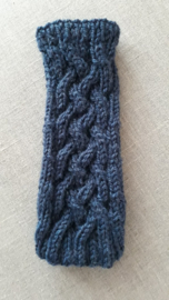 AW05- Gebreide wollen armwarmers - Donker jeansblauw