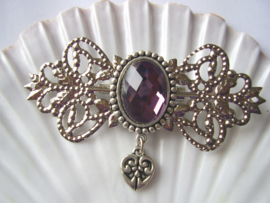BR18 - Grote Victoriaanse broche met lichtpaarse facetsteen - VERKOCHT