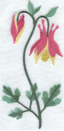 Gastendoekje, Handdoek of Baddoek met Canadese Akelei (Columbine)