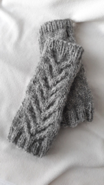 AW01 - Gebreide wollen armwarmers - Lichtgrijs