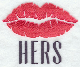Handdoek of Baddoek met Lippen - "Hers"
