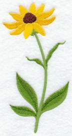 Gastendoekje, Handdoek of Baddoek met wilde Thunbergia (Black-eyed Susan)