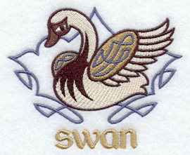 Handdoek of Baddoek met Celtic Swan