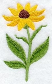 Gastendoekje, Handdoek of Baddoek met wilde Thunbergia (Black-eyed Susan)