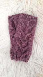 AW01- Gebreide wollen armwarmers - Oudroze