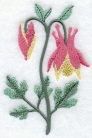 Gastendoekje, Handdoek of Baddoek met Canadese Akelei (Columbine)