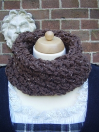 KS02 - Kolsjaal / Cowl in Outlander stijl - donkerbruine tweed