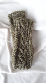 AW03 - Gebreide wollen armwarmers - Seleriegroen