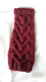 AW04- Gebreide wollen armwarmers - Donkerrood