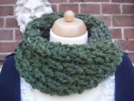 KS01 - Kolsjaal / Cowl in Outlander stijl - groen gemeleerd