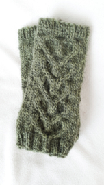 AW04 - Gebreide wollen armwarmers - Seleriegroen