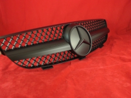 Mercedes W209 CLK AMG look Grill Matzwart Met Matzwarte Ster