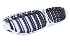 BMW M5 Look Grill Sportgrill Nieren 5ER E60 E61 Zwart/Chroom