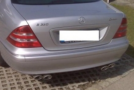 Mercedes W220 S Klasse AMG Look Chromen Sierstuk Uitlaat Eindstuk BJ 1998-2006