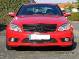 Mercedes W204 C Klasse C63 AMG Look Grill  Matzwart Met Matzwarte Ster Bj 2007-2014