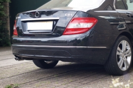 Mercedes W204 C63 AMG Look Sierlijsten Lijsten Achterbumper Bj 2007-2011