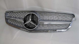 Mercedes W204 C Klasse C63 AMG Look Grill Zilver/Chroom Bj 2007-2014
