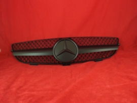 Mercedes W209 CLK AMG look Grill Matzwart Met Matzwarte Ster