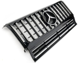 Mercedes W463 G Klasse  Panamericana GT AMG Look Grill Bumpergrill Koelergrill Bj 1990-2018 Zwart/Chroom