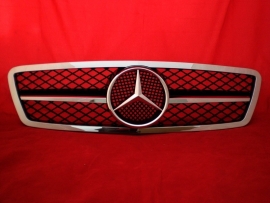 Mercedes W203 C Klasse AMG Look Grill Zwart/chroom Bj 2000-2008