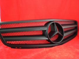 Mercedes W204 C Klasse C63 AMG Look Grill  Matzwart Met Matzwarte Ster Bj 2007-2014