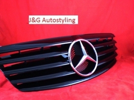 Mercedes W211 E Klasse AMG Look Grill Glanszwart Bj 2002-06/2006