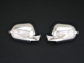 Mercedes W163 ML AMG Look Spiegelkappen met led knipperlicht chroom Bj 1998- 09-2001