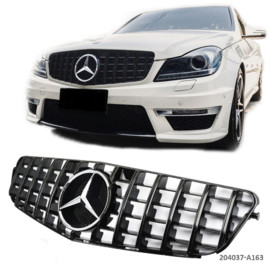 Mercedes W204 C panamericana GT-R AMG Look Sportgrill Grill Glanszwart