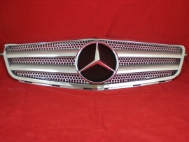 Mercedes W204 C Klasse C63 AMG Look Grill Zilver/Chroom Bj 2007-2014