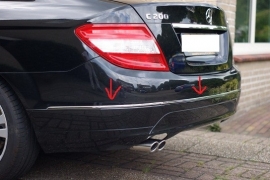 Mercedes W204 C63 AMG Look Sierlijsten Lijsten Achterbumper Bj 2007-2011