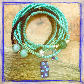 Ketting ice green & dots of cobalt
