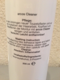 Arcos cleaner , ontvetter voor de hoofdhuid en lijmoplosser (solvent) inhoud 200 ml.