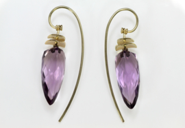 Amethist earrings with gold