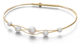 Eva Strepp vergulde armband met 5 parels