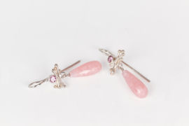 Medusa earrings with sapphire and pink opaal