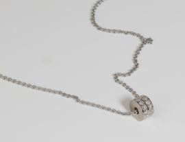 Witgouden "rol" hanger (dubbel)