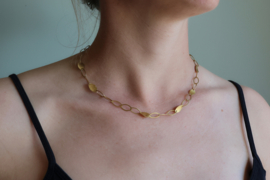 Tezer gouden navette schakel ketting