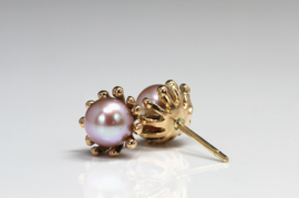 Pink pearl Earrings with rose gold