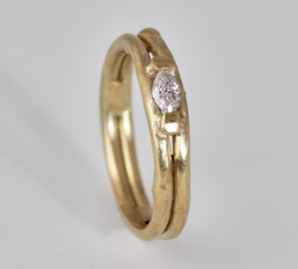 Dubbele dripping art met markies diamant