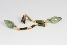 Turmalin Ohrringe mit Rutilquartz