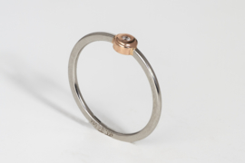 PUR platina ring met rosegoud