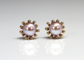 Pink pearl Earrings with rose gold