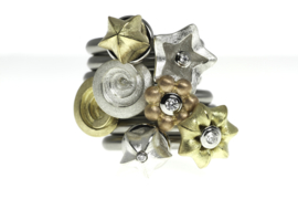 Swivel ring Petit Fours melange zilver