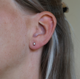 Baguette diamant oorknopjes